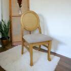 Kit 6 Cadeira Medalhão Contemporânea Com Tela Verniz Mel E Su