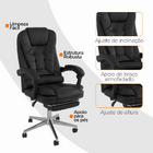 Kit 6 Cadeira Presidente Ergonômica Apoio Para Pés Ajustável