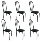 Kit 6 Cadeira Requinte Sala Jantar Aço Tubolar Cozinha Corino