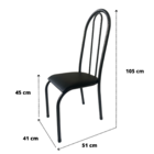 Kit 6 Cadeira Requinte Sala Jantar Aço Tubolar Cozinha Corino