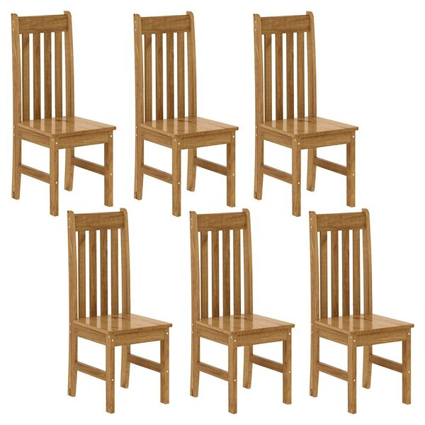 Kit 6 Cadeiras 100% Madeira Maciça Bielefeld Espresso Móveis