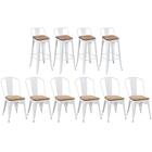 Kit - 6 Cadeiras + 4 Banquetas Altas Tolix Com Encosto - Bran