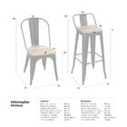 Kit - 6 Cadeiras + 4 Banquetas Altas Tolix Com Encosto - Pret