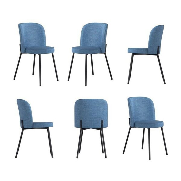 Kit 6 Cadeiras Aço Love Cabecasa Madeiraoriginals Preto/azul