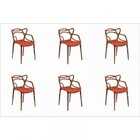 Kit 6 Cadeiras Allegra  Laranja Telha