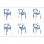 Kit 6 Cadeiras Allegra Caribe  Azul Caribe