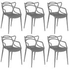 Kit 6 Cadeiras Allegra - Cinza Escuro