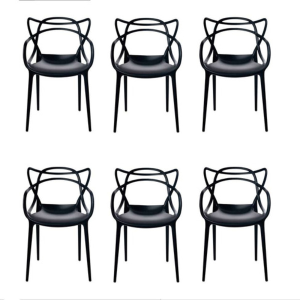 Kit 6 Cadeiras Allegra Jantar Cozinha Escrivaninha Preta !!