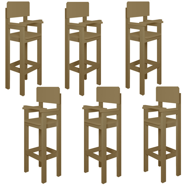 Kit 6 Cadeiras Alta Refeição Infantil Criança Restaurante Lan