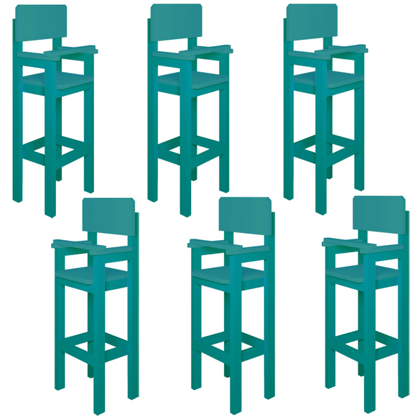 Kit 6 Cadeiras Alta Refeição Infantil Criança Restaurante Lan