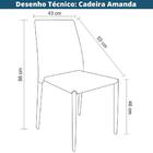 Kit 6 Cadeiras Amanda Glam Revestida Em Pvc Cinza Estrutura M