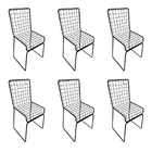 Kit 6 Cadeiras Aramadas Para Sala De Jantar Preta Alto Padrão