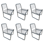 Kit 6 Cadeiras Aramadas Trefiladas Pretas Alto Padrão Prado