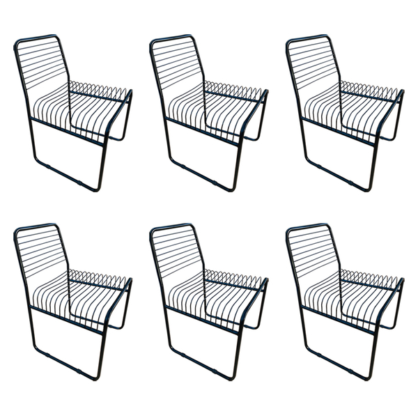 Kit 6 Cadeiras Aramadas Trefiladas Pretas Alto Padrão Prado