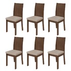 Kit 6 Cadeiras Athenas Imbuia Clean/veludo Naturale Creme 758