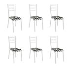 Kit 6 Cadeiras Avulsas Santiago Branco Prata Com Asseto Na Co