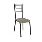 Kit 6 Cadeiras Avulsas Santiago Preto Prata Com Assento Cor O