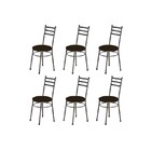 Kit 6 Cadeiras Baixas 0.135 Redonda Craqueado/marrom Escuro -