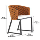 Kit 6 Cadeiras Bali Alumínio Em Tricô Náutico Trama Original