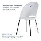 Kit 6 Cadeiras Base Tubular Fixa Boston Cromado/branco