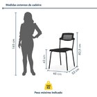 Kit 6 Cadeiras Base Tubular Fixa Clean Preto