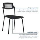 Kit 6 Cadeiras Base Tubular Fixa Clean Preto