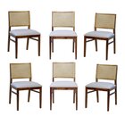 Kit 6 Cadeiras Beatriz Casa Contemporânea Noce/bege