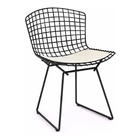 Kit 6 Cadeiras Bertoia Preta Com Assento Branco