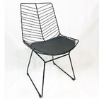 Kit 6 Cadeiras Bertoia Retrô Preta Assento Preto - Poltronas