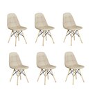 Kit 6 Cadeiras Botone Eiffel  Nude