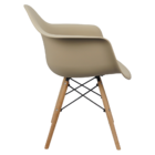 Kit 6 Cadeiras Charles Eames Eiffel Com Braço - Bege