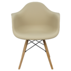 Kit 6 Cadeiras Charles Eames Eiffel Com Braço - Bege