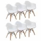 Kit 6 Cadeiras Charles Eames Eiffel Com Braço - Branca