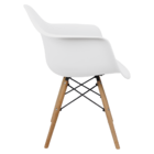 Kit 6 Cadeiras Charles Eames Eiffel Com Braço - Branca