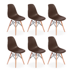 Kit 6 Cadeiras Charles Eames Eiffel Dkr Wood Design Marrom