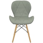 Kit 6 Cadeiras Charles Eames Eiffel Slim Wood Estofada - Cinza