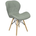 Kit 6 Cadeiras Charles Eames Eiffel Slim Wood Estofada - Cinza