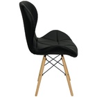 Kit 6 Cadeiras Charles Eames Eiffel Slim Wood Estofada - Preta