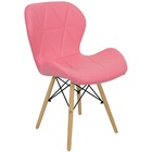 Kit 6 Cadeiras Charles Eames Eiffel Slim Wood Estofada - Rosa