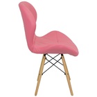 Kit 6 Cadeiras Charles Eames Eiffel Slim Wood Estofada - Rosa