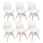Kit 6 Cadeiras Charles Eames Rubi Sili Eiffel - Branco