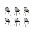 Kit 6 Cadeiras Cloe Base Aço  Preto