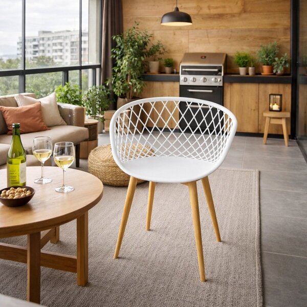 Kit 6 Cadeiras Com Braços Clarice  Branco