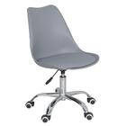 Kit 6 Cadeiras Com Rodízios Tulipa Office Escritório Cinza Cl