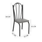 Kit 6 Cadeiras De Cozinha Alabama Estampado Platina Pés De Fe