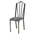 Kit 6 Cadeiras De Cozinha Alasca Estampado Preto Listrado Pés