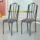 Kit 6 Cadeiras De Cozinha Alasca Estampado Preto Listrado Pés