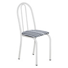 Kit 6 Cadeiras De Cozinha Califórnia Estampado Preto Listrado