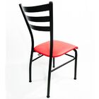 Kit 6 Cadeiras De Cozinha Com Reforço Preta Assento Vermelho