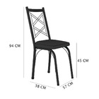Kit 6 Cadeiras De Cozinha Delaware Corino Preto Pés De Ferro